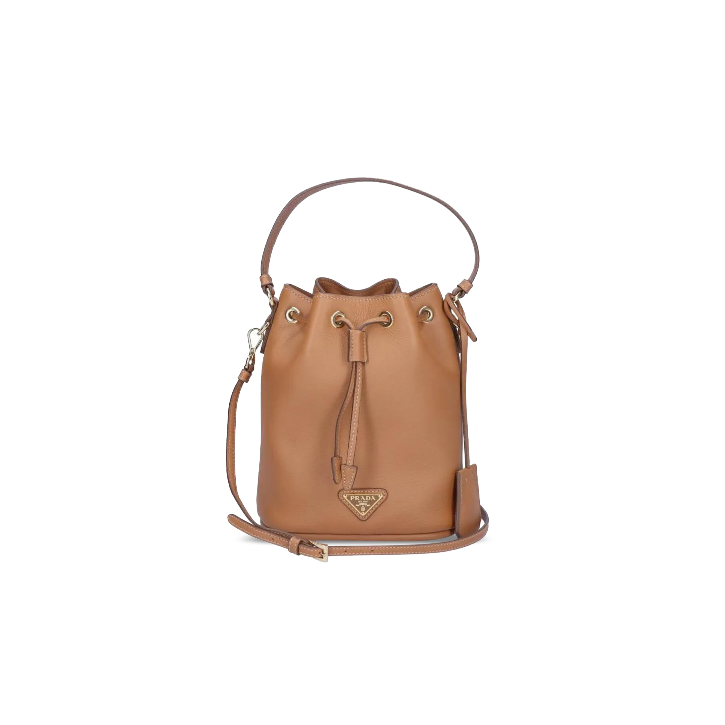PRADA CALFSKIN LEATHER BUCKET BAG 1BE067 (19.5*15.5*10cm)
